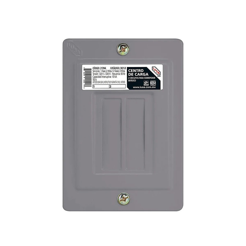 Centro de Carga 2 Polos para Sobreponer 120/240v AC Bifásico