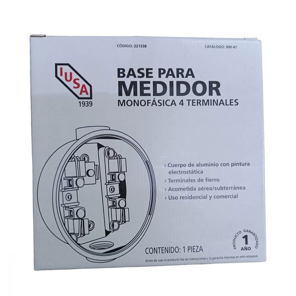 Base para Watthorimetro Monofásica 4 Terminales