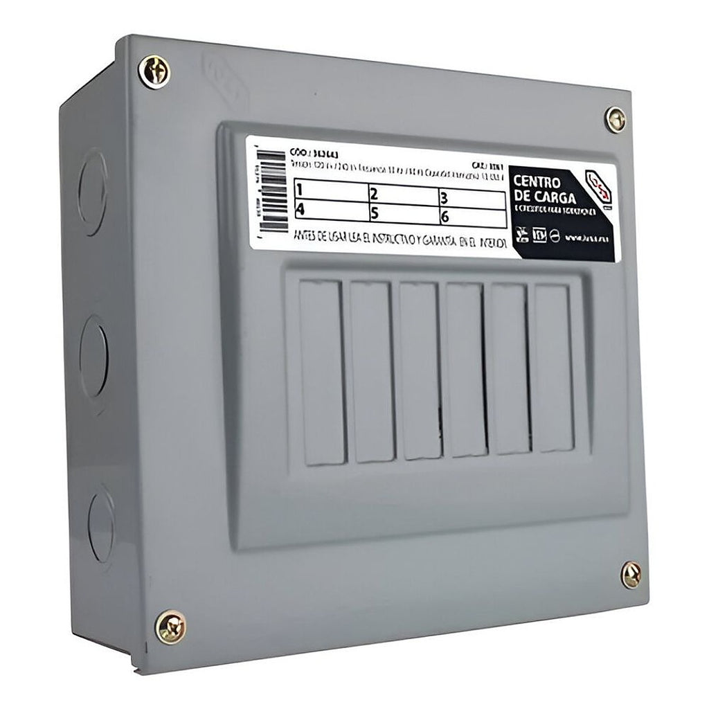 Centro de Carga 6 Polos para Sobreponer 120/240v AC