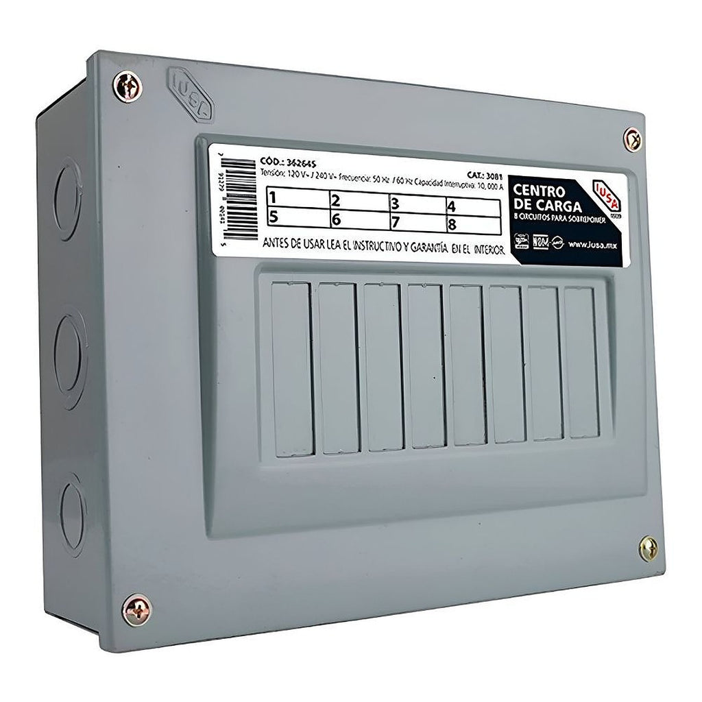 Centro de Carga 8 Polos para Sobreponer 120/240v AC