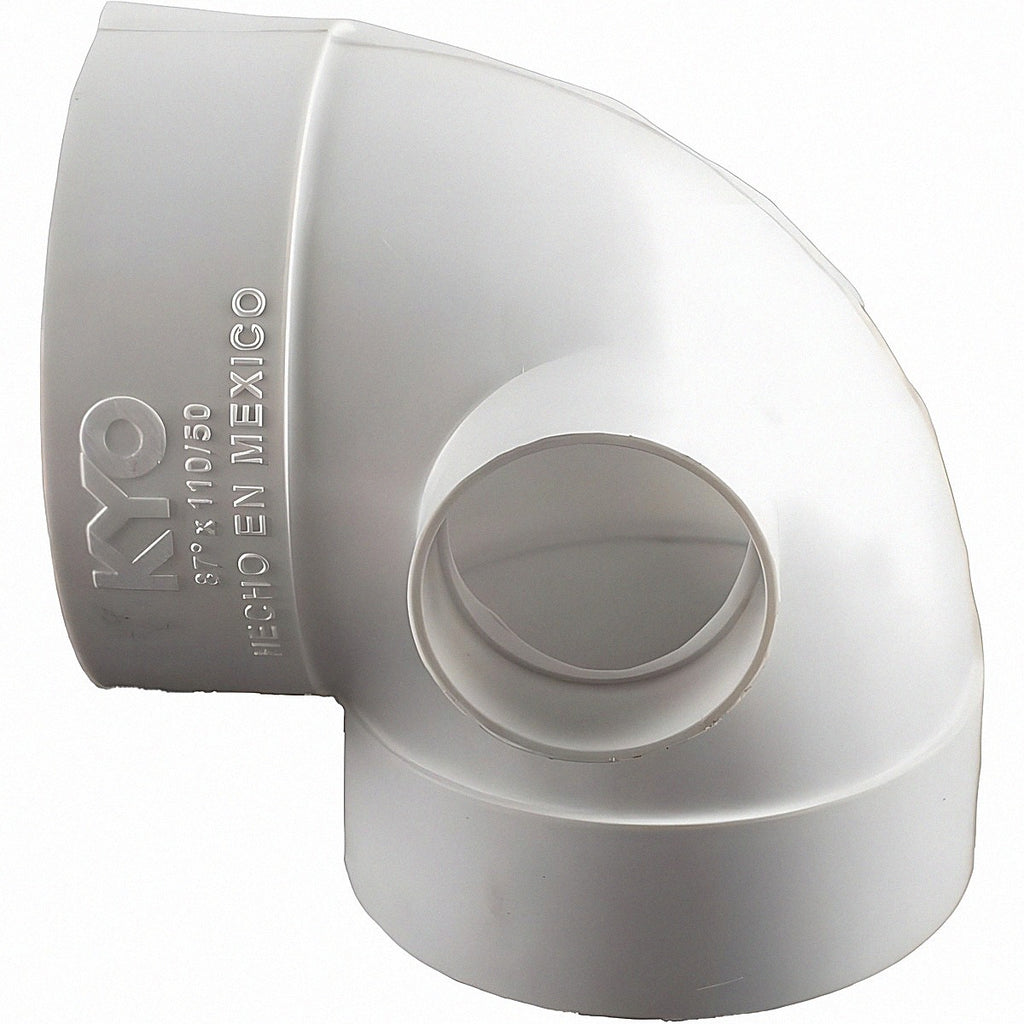 Codo PVC sanitario 90° salida lateral 4" x 2" (110 mm x 50 mm)