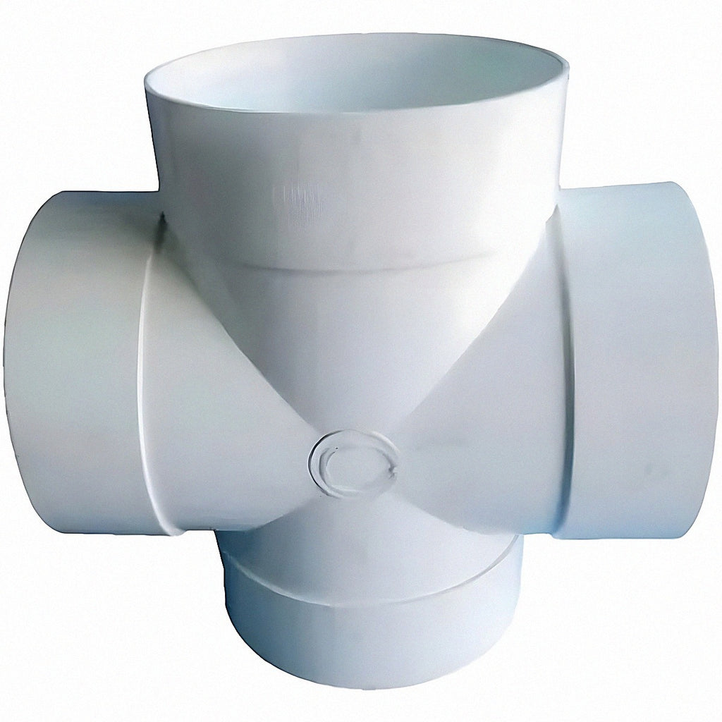 Tee PVC sanitaria doble BXBXBXB 4" x 2" (110 mm x 50 mm)