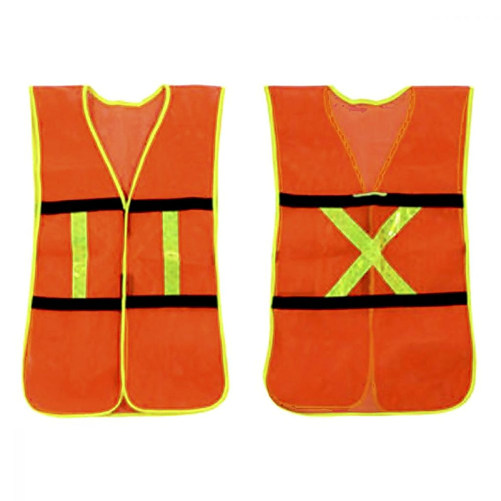 Chaleco de Seguridad Malla Reflejantes Alta Visibilidad con Resorte Broche al Frente Naranja
