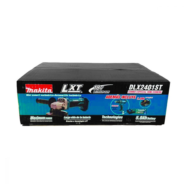 Rotomartillo 1/2” 18v VVR + Esmeriladora 4.1/2” 18v 11000 rpm + Cargador + Batería 18v