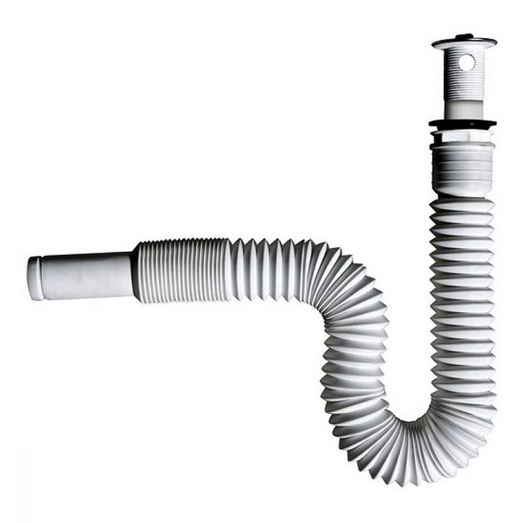 Cespol para Lavabo de Polipropileno Tubo Flexible 95 cm con Rejilla