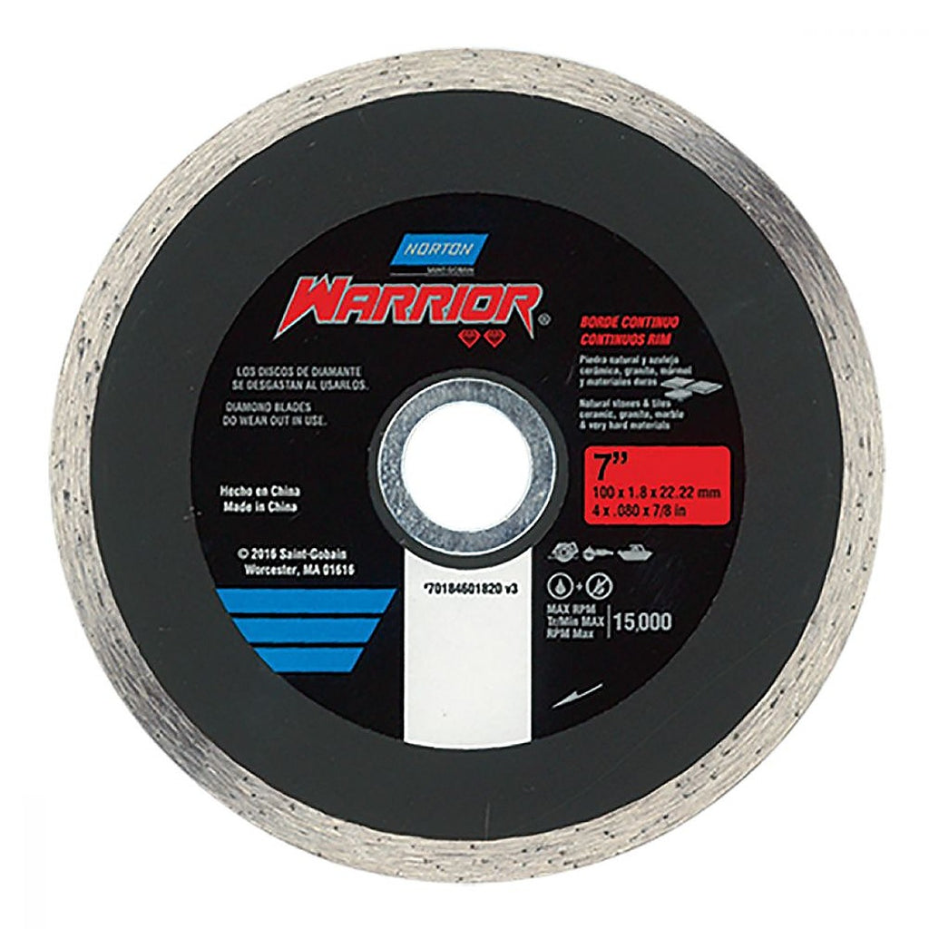 Disco de Diamante 7”x0.08”x7/8” Rin Continuo Usos Generales