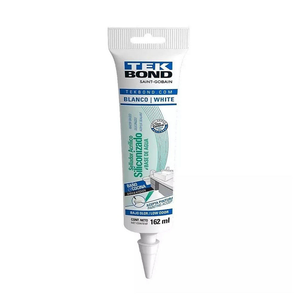 Sellador Acrílico Siliconizado Tekbond Blanco 165ml