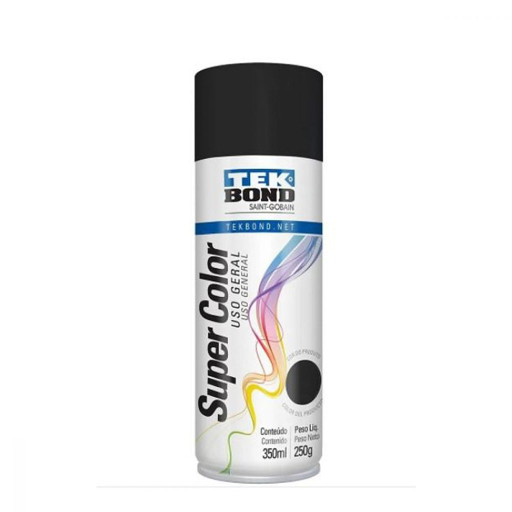 Pintura en Aerosol Uso General Super Color 350 ml Negro Mate