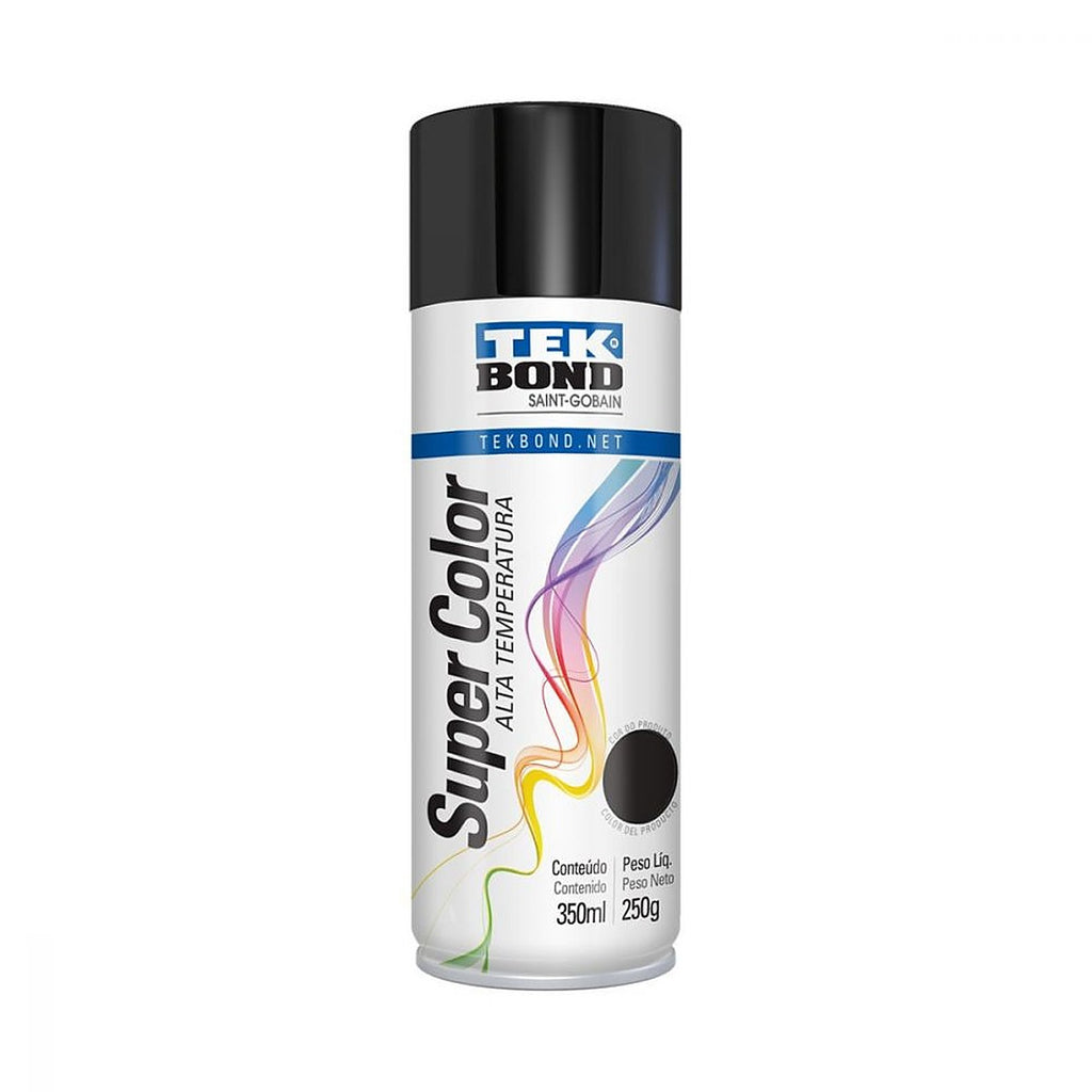 Pintura en Aerosol Alta Temperatura Super Color 350 ml Negro Brillante