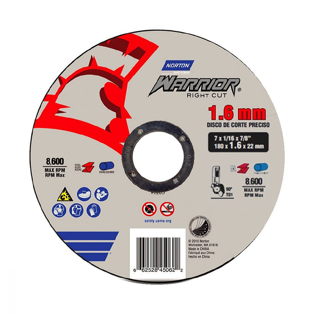 Disco para Corte de Metal 7x1.6 mm X 7/8 Super Delgado Uso General