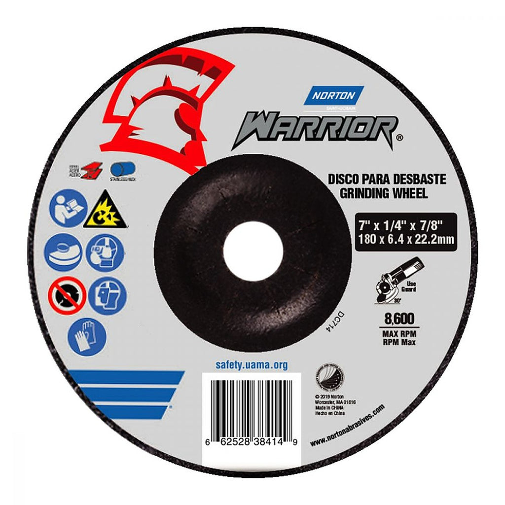 Disco T-27 7”x1/4”x7/8” para Desbaste de Metal
