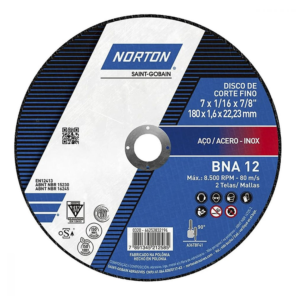 Disco para Corte de Metal y Acero Inoxidable 7”x1.6 mm X 7/8”