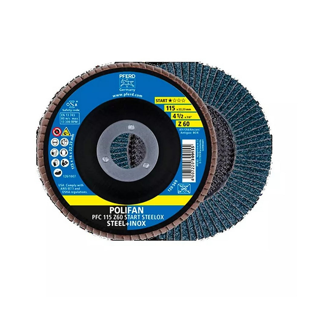 Disco Laminado T-29 4.1/2”x7/8” G40 Start Steelox Desbaste Metal Polifan Pfc 115