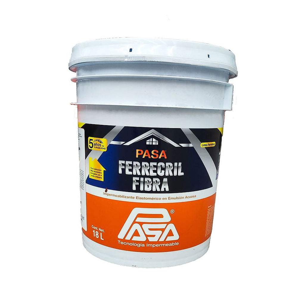 Impermeabilizante Acrílico Fibratado 5 Años 18 lt Rojo Pasa Ferrecril