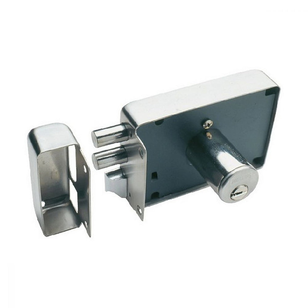 Cerradura de Sobreponer Izq. Instala Fácil Llave/puntos Doble Barra Alta Seguridad Acero Inoxidable.