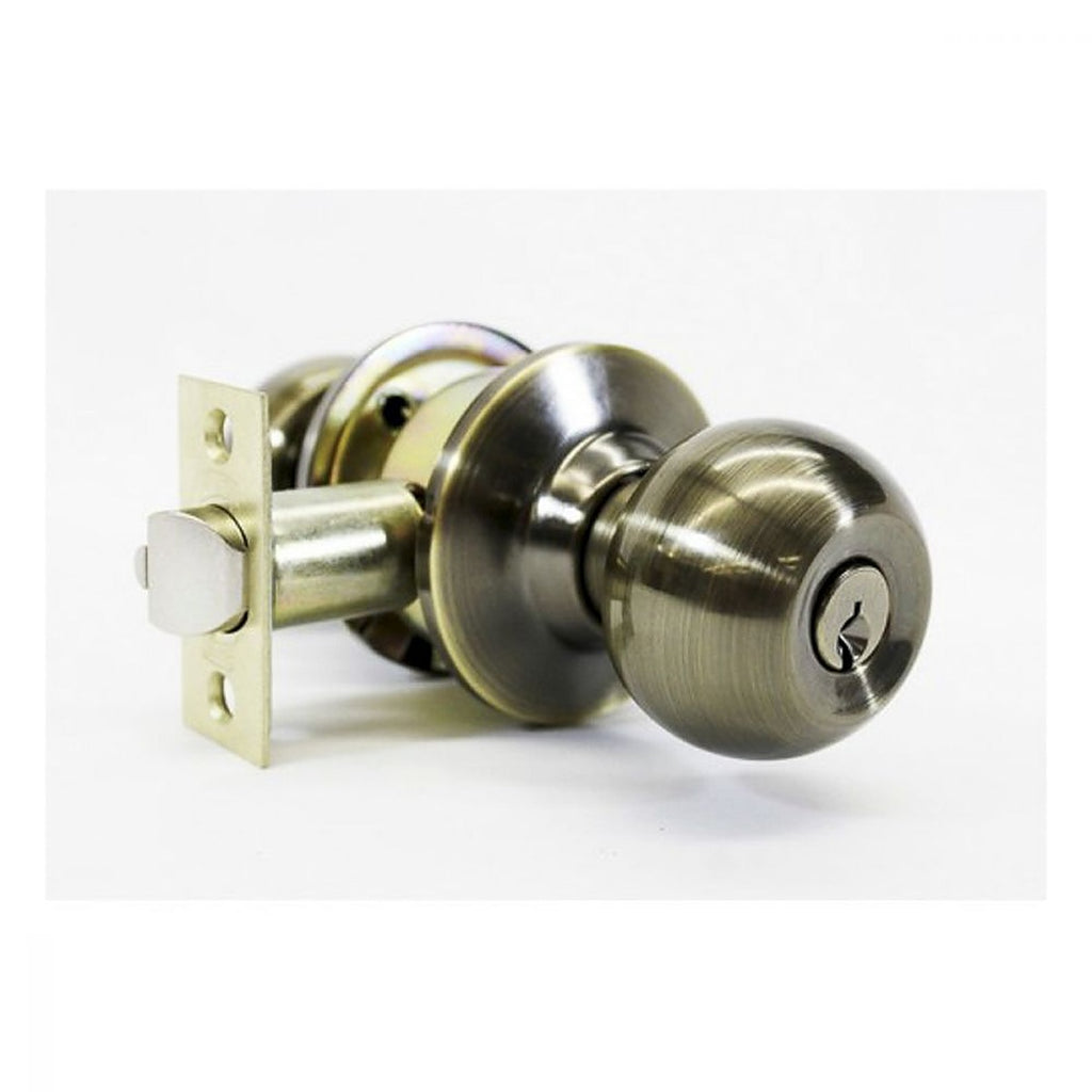 Cerradura Pomo Cilíndrico Recamara Latón Antiguo Gamma para Doble