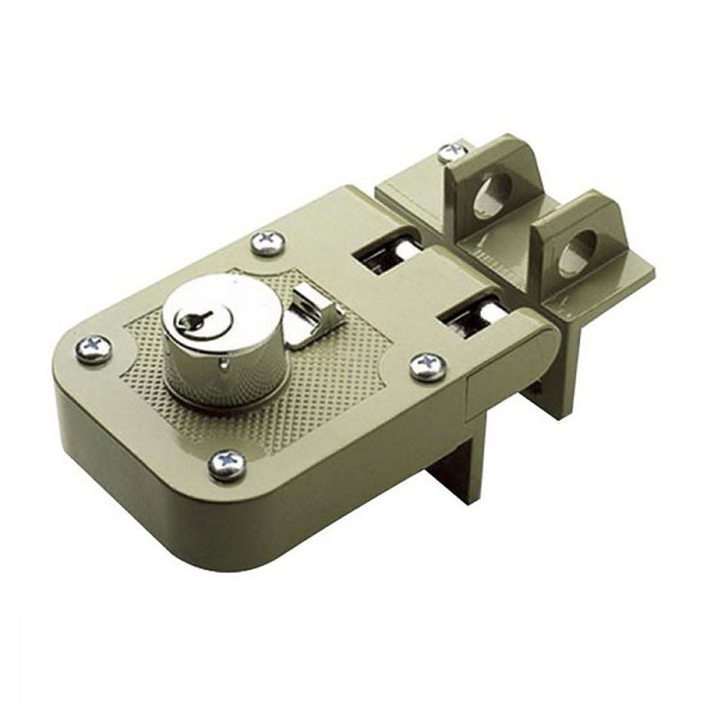 Cerradura Puerta Corrediza Izq. Doble Cilindro Beige