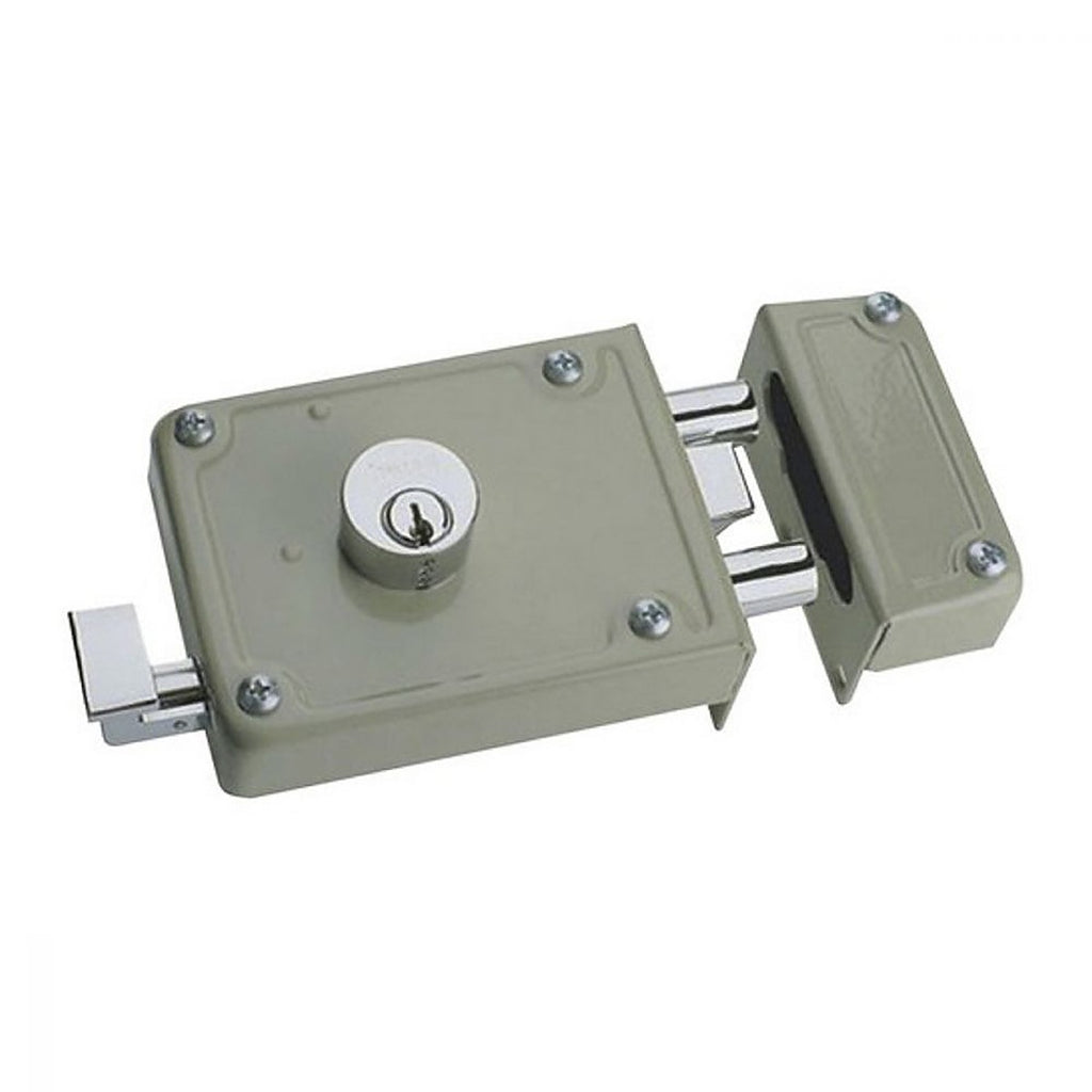 Cerradura de Sobreponer Izq. Doble Cerrojo Beige