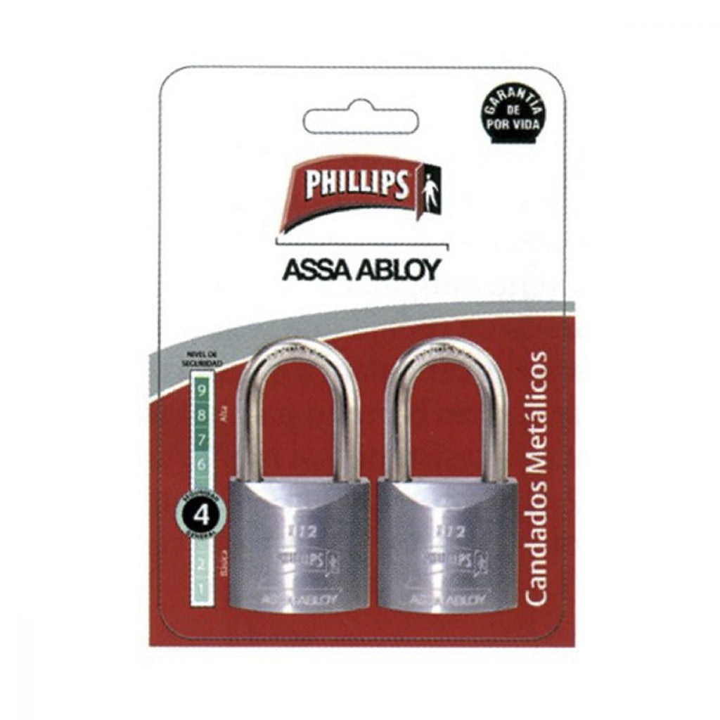Juego de Candados Metálico 40 mm Gancho Largo 2 Pzas - P7 6GLGEM
