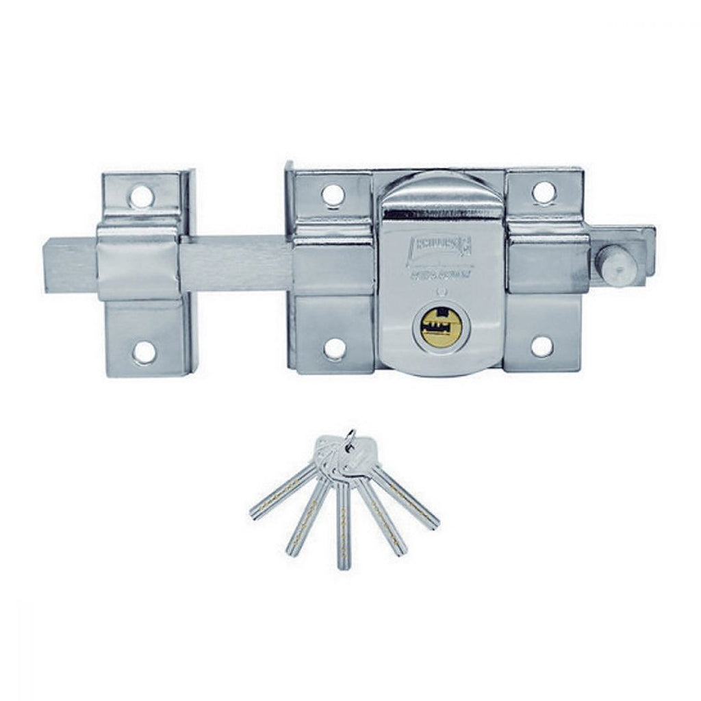 Cerradura de Barra Fija Izq. Llave de Puntos Cromada