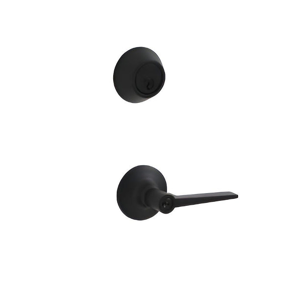 Combo de Cerradura Manija Fresno Recamara Negro Fresno + Cerrojo Llave/mariposa - P7 MX6965