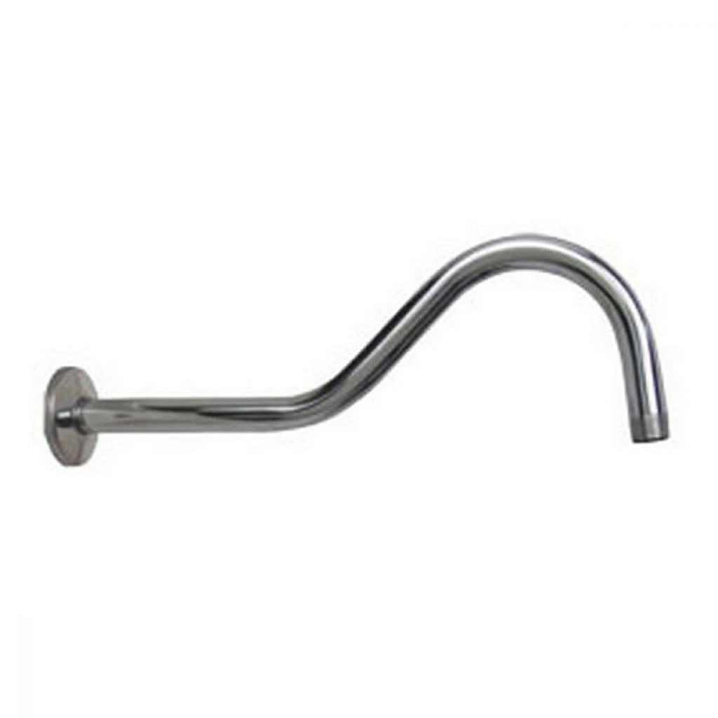 Brazo para Regadera de Fierro Largo 39 cm X 13 mm y Chapetón de Acero Inoxidable