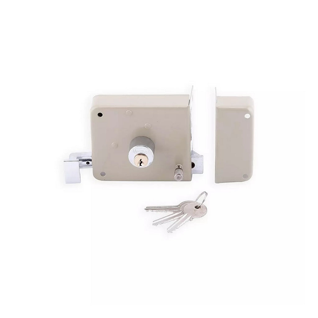 Cerradura de Sobreponer Der Instala Fácil Beige Acero Latón con Doble Cilindro