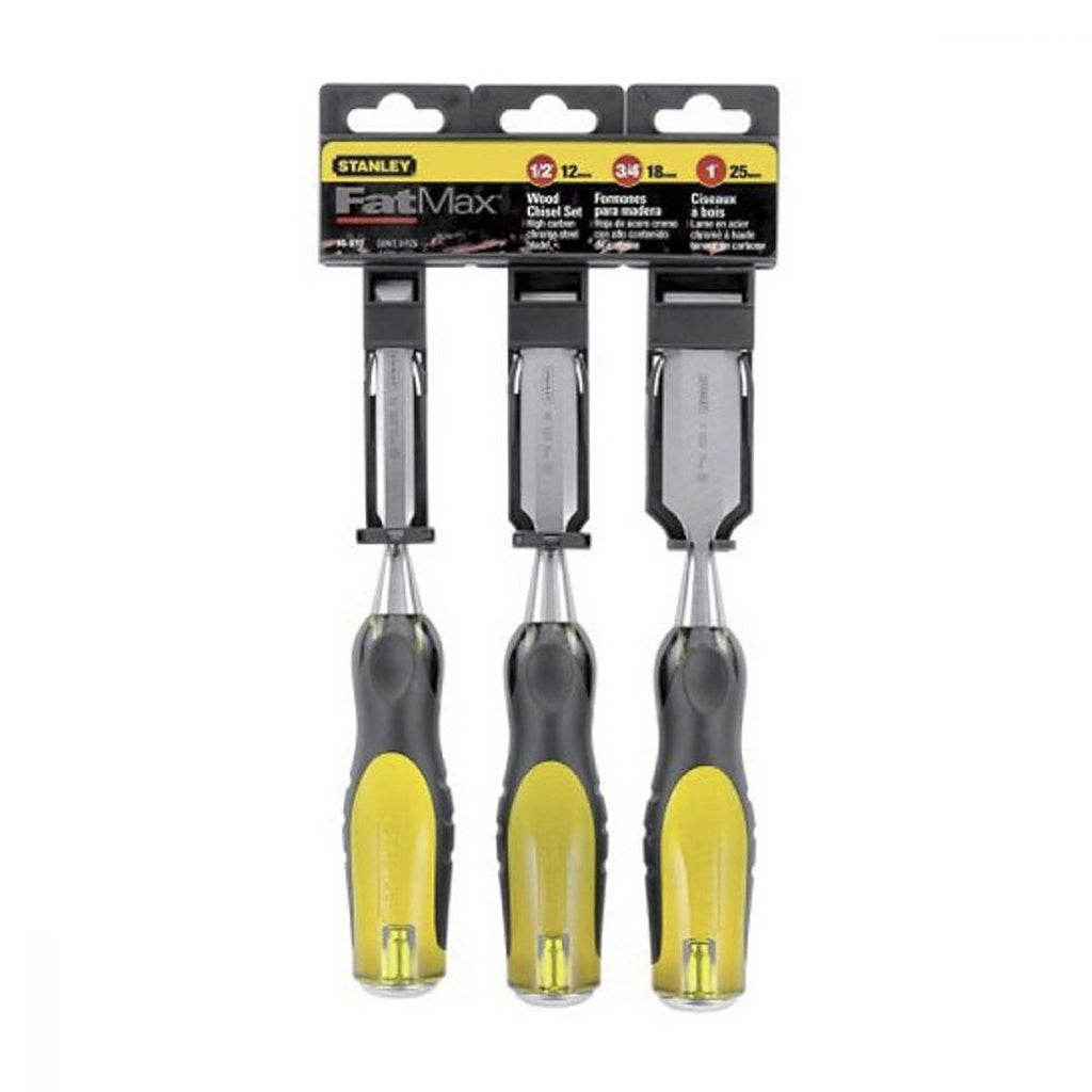 Juego de Formones 1/2”- 3/4”-1” Mango Bimaterial-acetato-golpe 3 Pzas