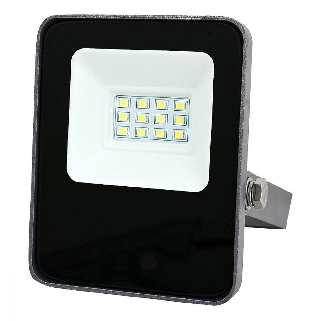 Lámpara Tipo Reflector de Led Negro Aluminio 10w Luz de Dia 6500 K 800 Lm 110-220v Ip65