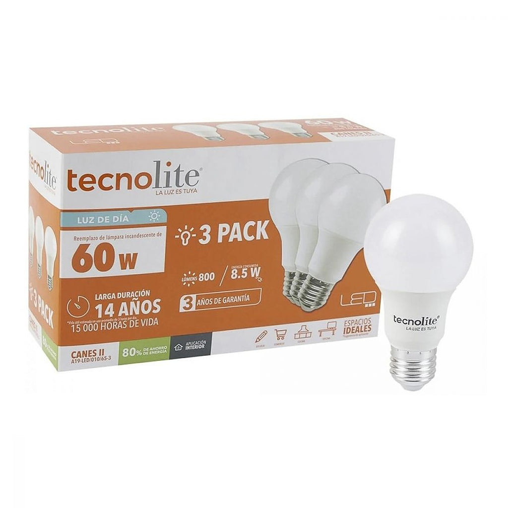 Foco Led 8.5w Luz Blanca 6500 K Base E27 A19 Super Ahorrador - T2 LED010653