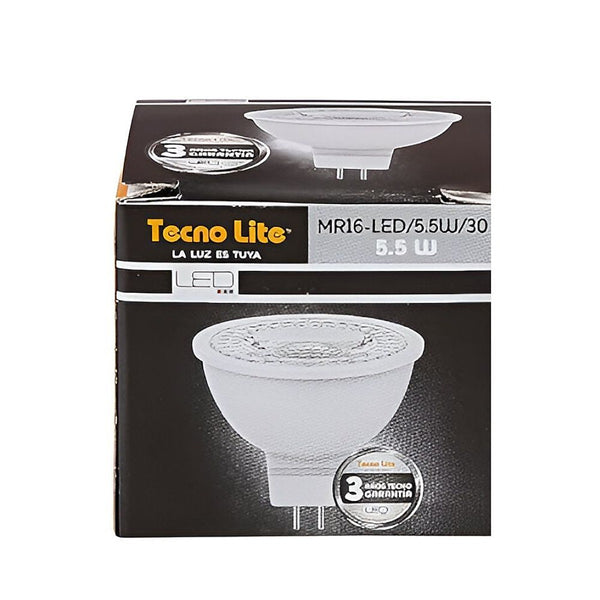 Foco Led Mr16 5.5w Luz Fría 6500k 350lm Base Gx5.3 100-240v - T2 LED55W30