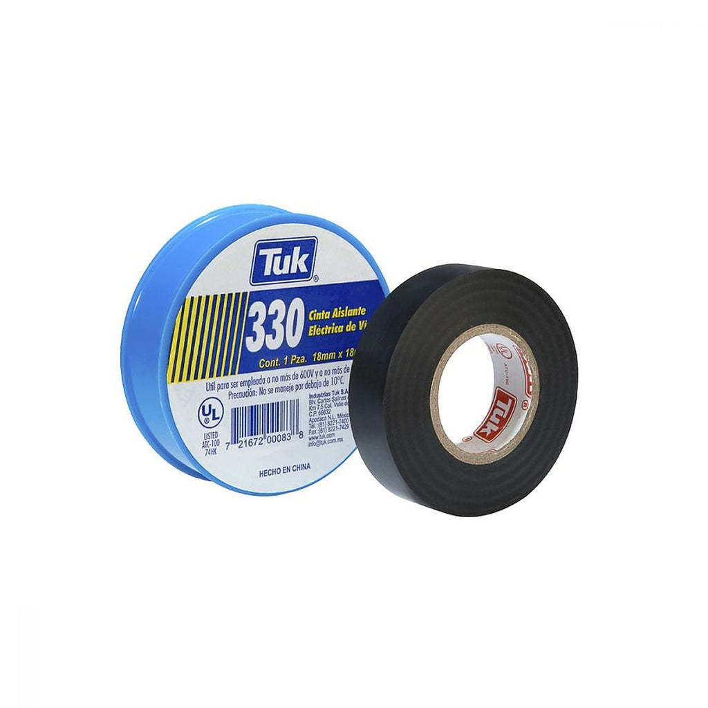 Cinta Aislante 18x18 Vinil Negro 330 Lata Azul