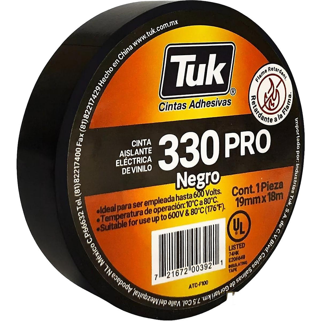 Cinta Aislante 19x18 Vinil Negro 330 Pro