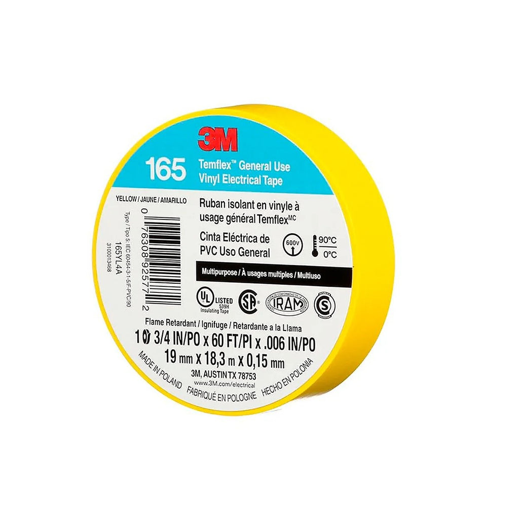 Cinta Aislante 19x18 Vinil Amarillo Temflex 165