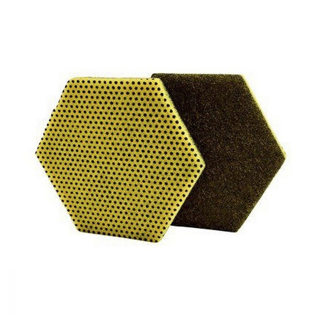 Almohadilla de Fibraesponja Hexagonal 5.8” con Puntos Abrasivos Limpieza Profesional