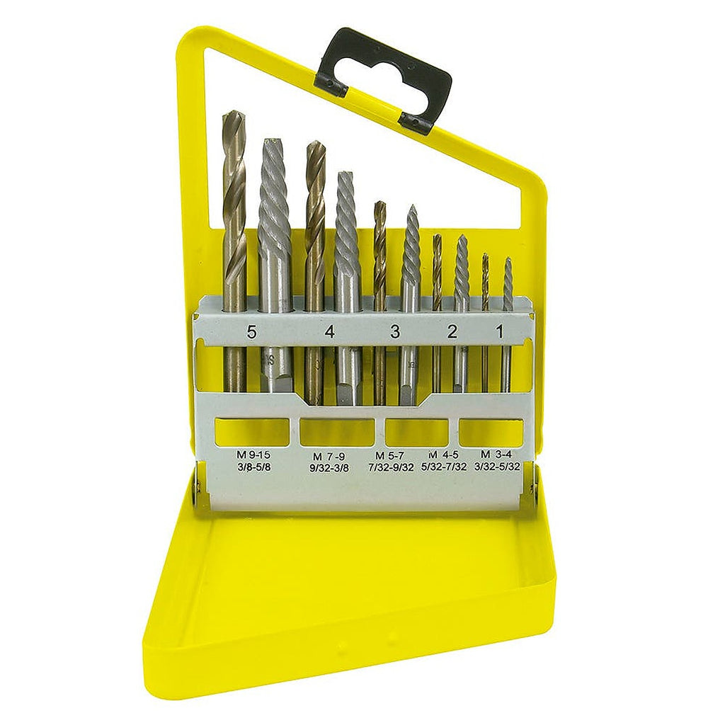Juego de Extractores para Tornillos Espiral con Brocas Estuche Metálico