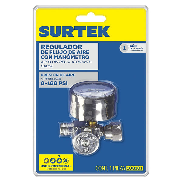 Regulador para Aire con Manómetro 0-160psi