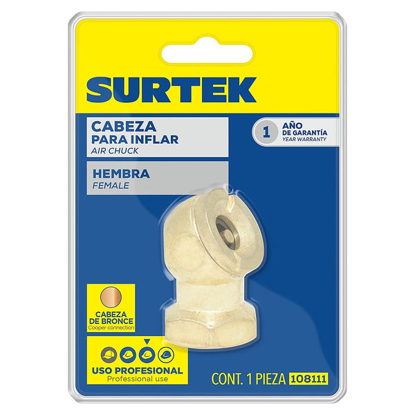 Válvula para Inflar Llantas 1/4” Hembra