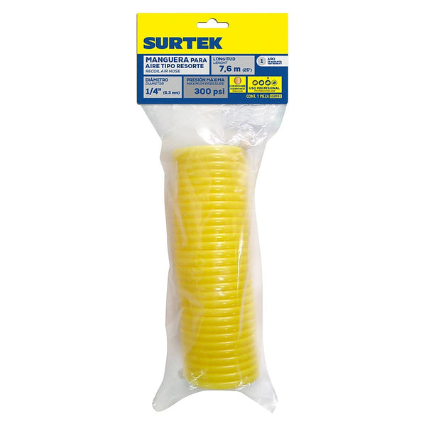 Manguera para Aire Tipo Resorte 1/4”x7 mt 300psi