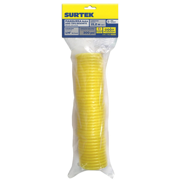 Manguera para Aire Tipo Resorte 1/4”x15 mt 300psi