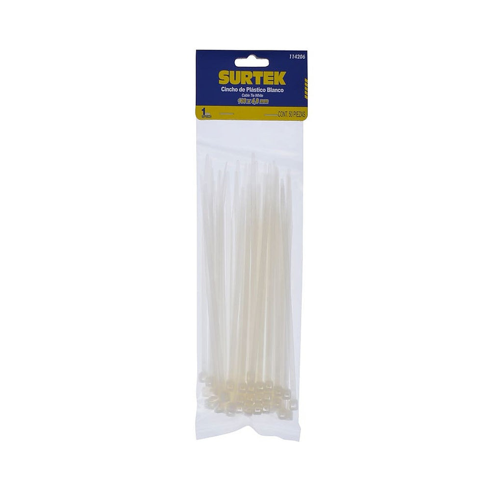 Cinchos de Plástico 160 mm X 4.8 mm Blanco