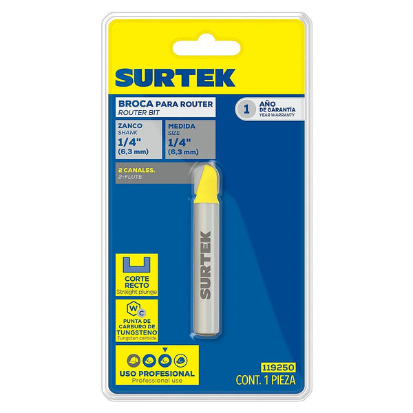 Broca para Router Cuchilla Recta 2 Filos 1/4” - U1 119250