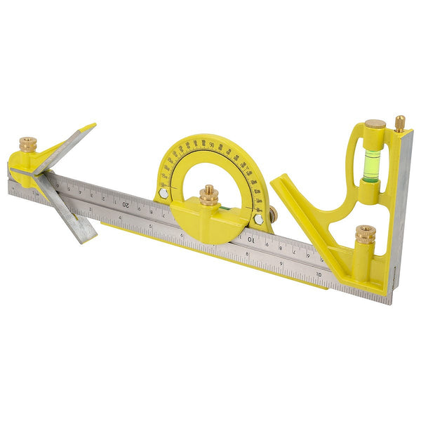 Escuadra de Combinación 12 Mango Hierro con Block-ángulo y Transportador