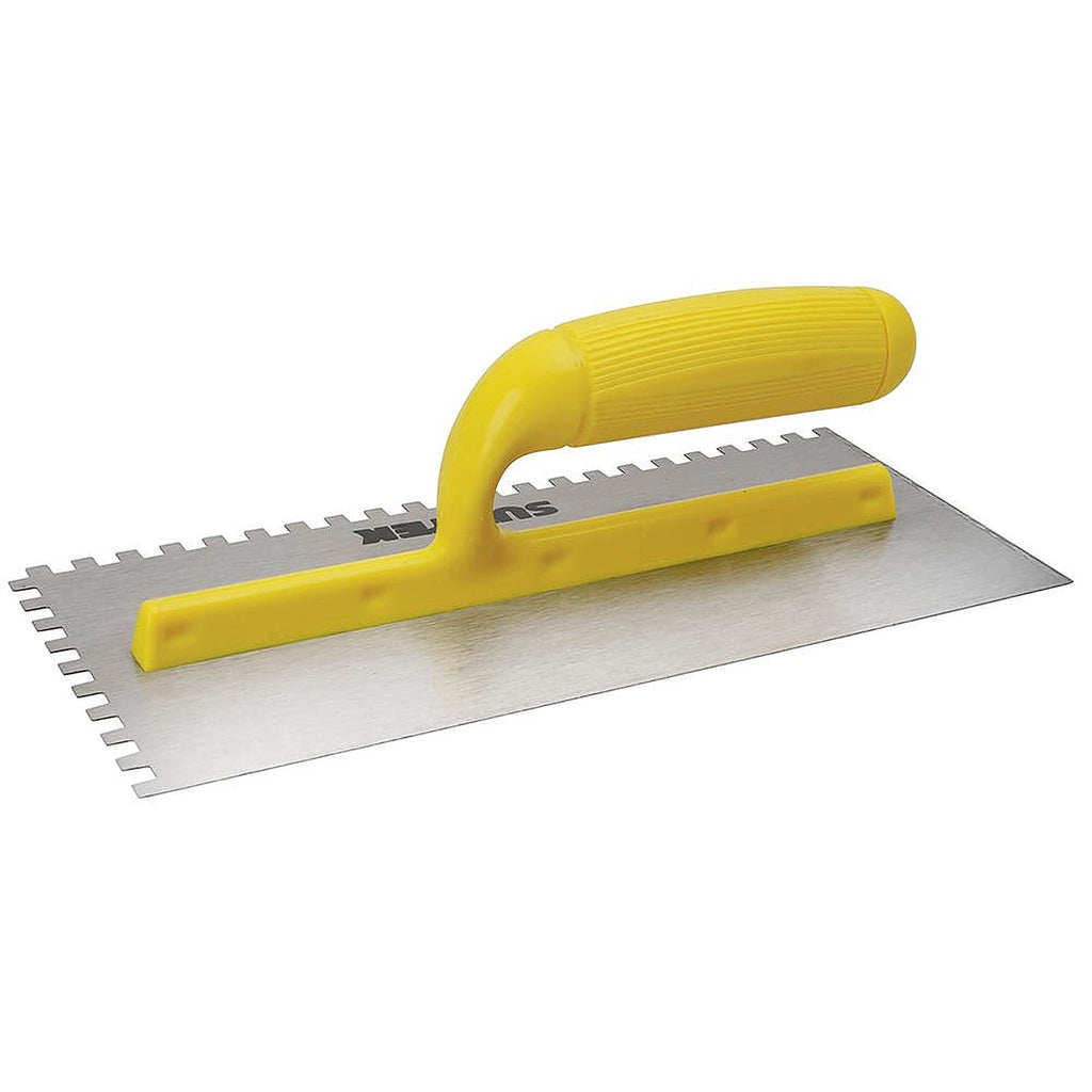 Llana Dentada Cuadrada 11”x5” Mango Plástico 6 Remaches