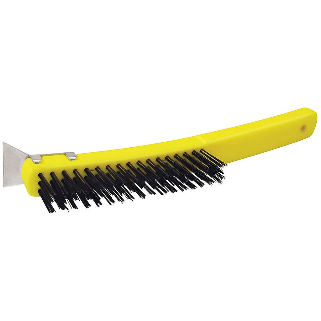 Cepillo de Alambre 1”x0.014” 3x17 Hileras Acero con Rasqueta
