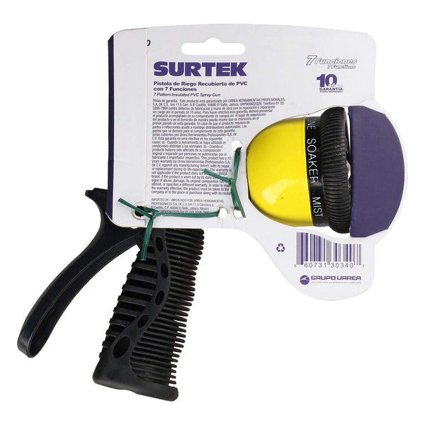 Pistola para Riego Metálica 6 Funciones Recubrimiento de PVC