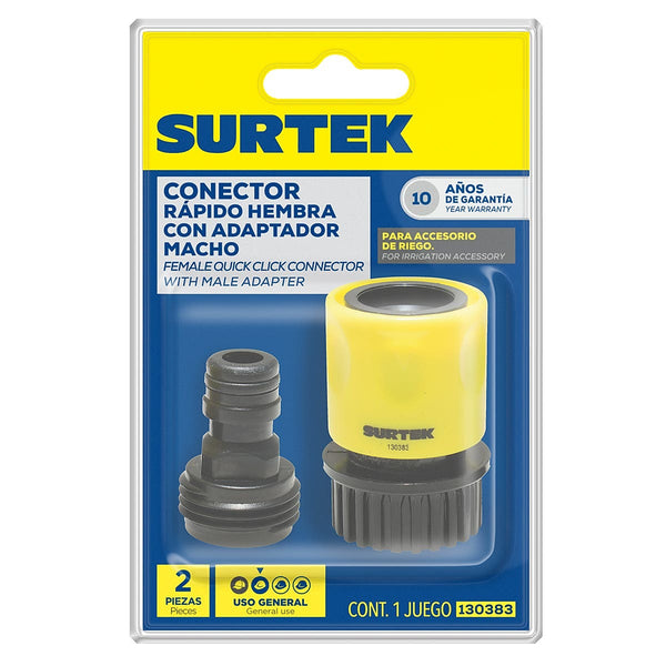 Conector para Manguera Macho-hembra Click Plástico Conexión Rápida - U1 130383