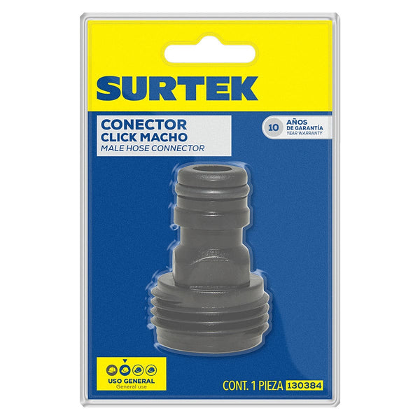 Conector para Manguera Macho Click Plástico Conexión Rápida