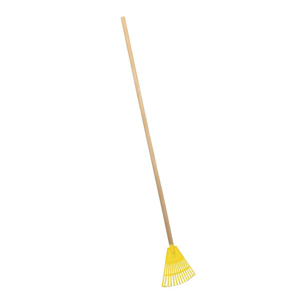 Escoba para Jardín Plástica 14 Dientes Mango Madera Alto Impacto