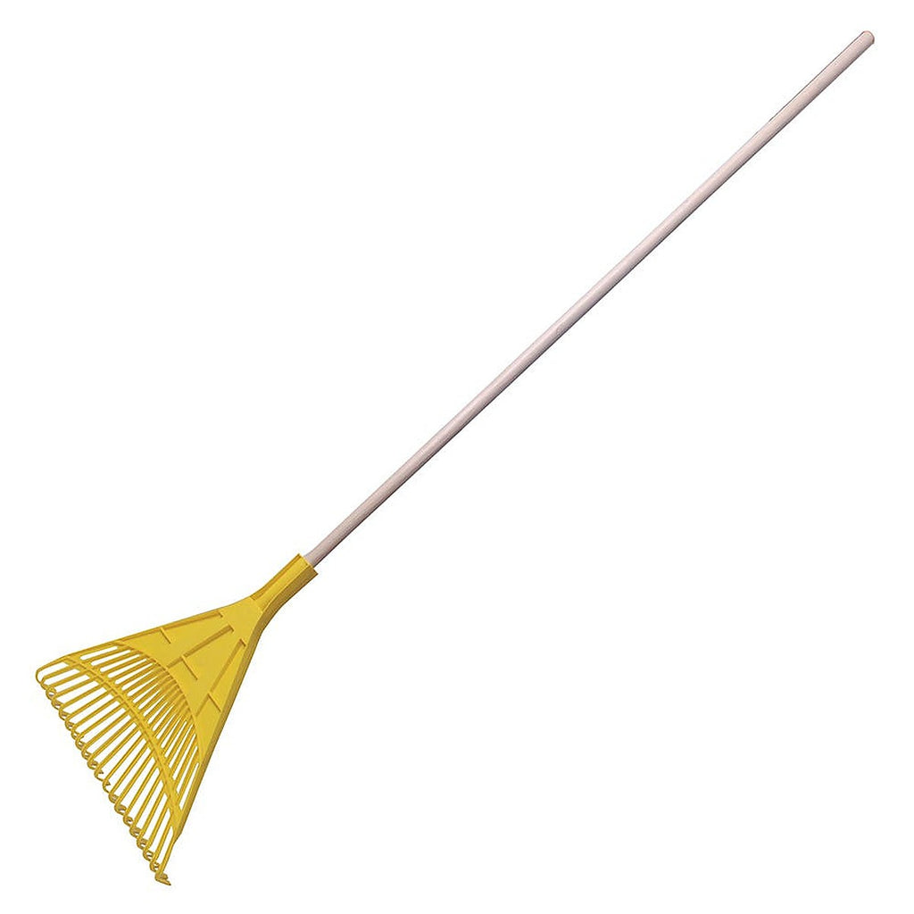 Escoba para Jardín Plástica 20 Dientes Mango Madera Alto Impacto